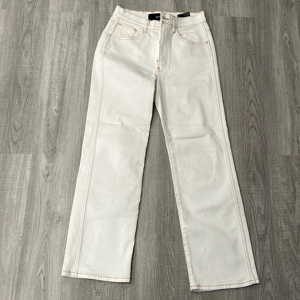 3 x 1 white straight leg jeans